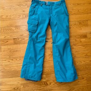 686 Snowboard Ski Snow Pants, Size Women’s Large, Teal Blue/Green